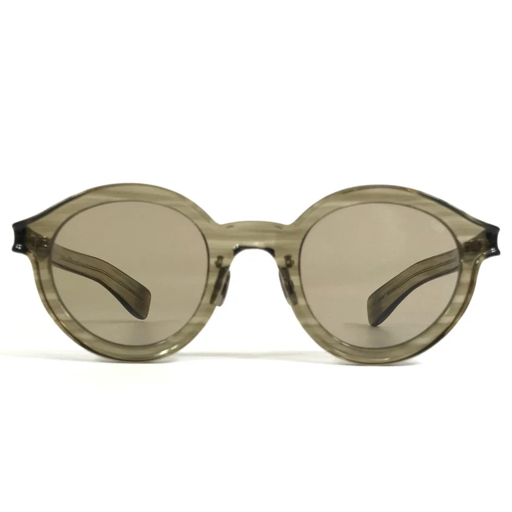 Eyevan 7285 Sunglasses 788 c.416 Transparent Green Horn Frames with Green Lenses